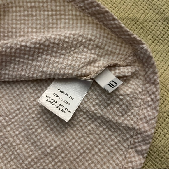 NWOT Girls Water + Son Beige and White Gingham Shorts size 10 - Picture 5 of 5